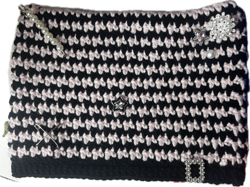 Houndstooth Cat Ear Beanie