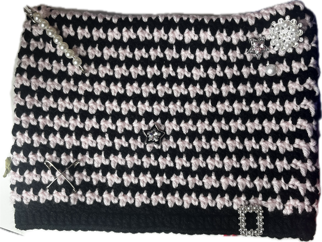 Houndstooth Cat Ear Beanie