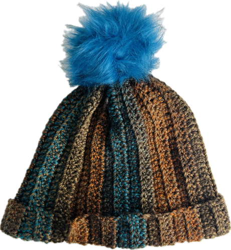 Brown/Teal Beanie