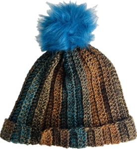 Brown/Teal Beanie