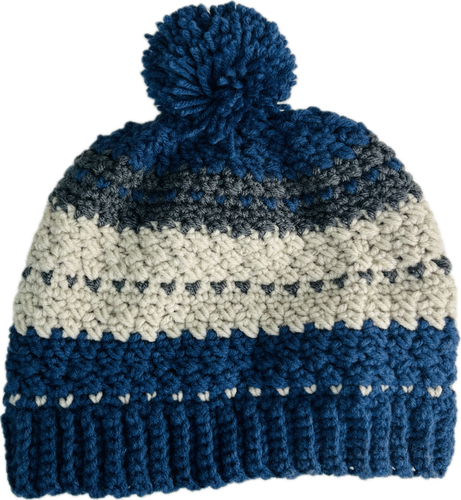 Blue/Gray/Cream Beanie