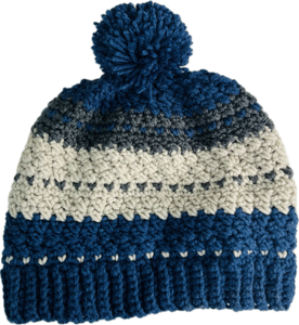 Blue/Gray/Cream Beanie